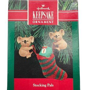 Hallmark Keepsake Stocking Pals KOALA BEARS Ornament From 1990 NEW In Box